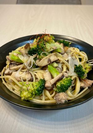 鯖缶とブロッコリーの柚子胡椒パスタ-レシピのメイン写真