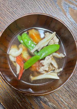 超簡単！トマトと豚肉のオイスタースープ-レシピのメイン写真