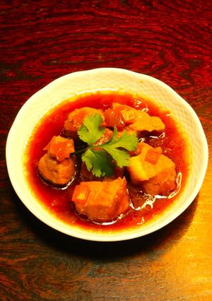 豚肉の甘辛煮ワンパン簡単パクチーを添えて-レシピのメイン写真
