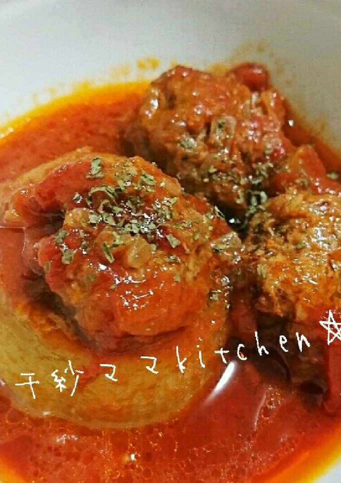 まるごと玉ねぎと肉団子のトマト煮-レシピのメイン写真