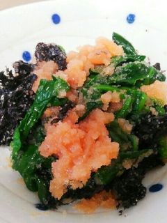 海苔とたらこで♪ほうれん草のおひたし-レシピのメイン写真