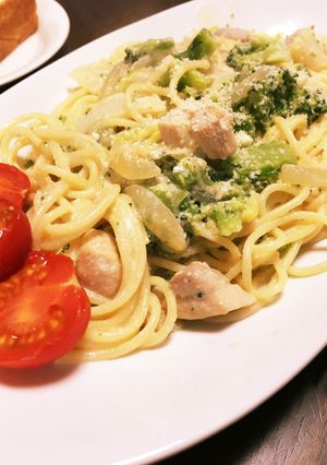 鶏肉と白菜の味噌クリームパスタ!-レシピのメイン写真
