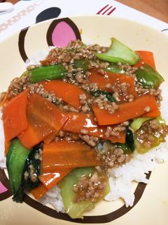 豚ひき肉とチンゲン菜の中華あんかけ-レシピのメイン写真