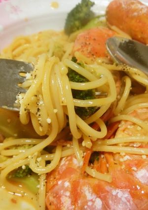 赤海老とブロッコリのビスク　スパゲッティ-レシピのメイン写真