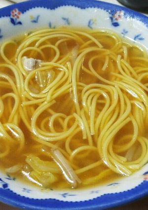お鍋の残りで簡単ス~プパスタ-レシピのメイン写真