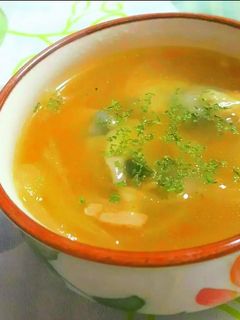 簡単ラビオリ鶏がらスープ-レシピのメイン写真