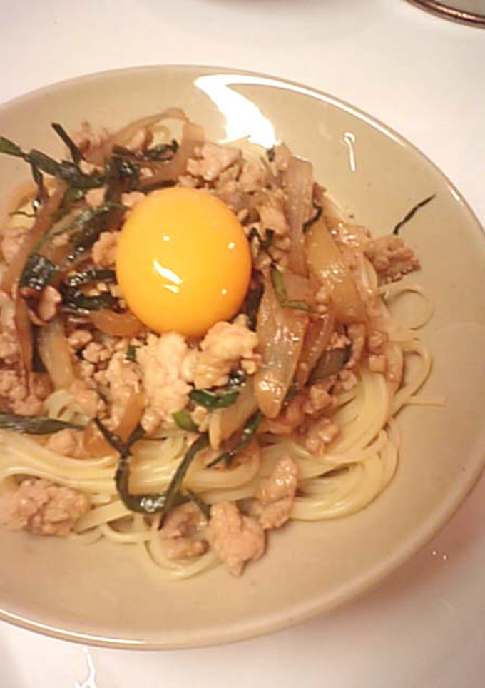 ニラと鶏そぼろの和風パスタ-レシピのメイン写真