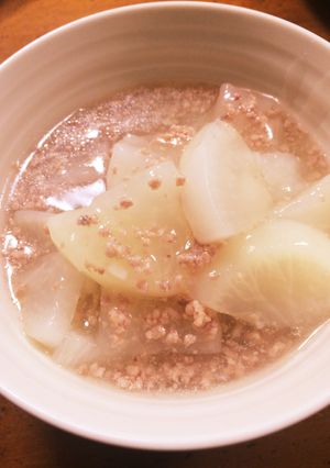大根と豚ひき肉のあんかけスープ-レシピのメイン写真