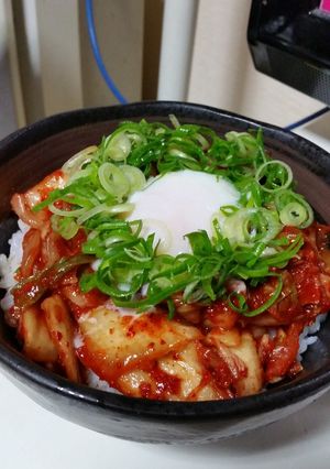 ルーさんのとろ玉ネギネギキムチ丼！-レシピのメイン写真