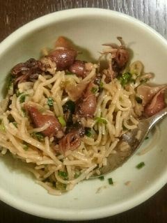 ホタルイカと蕎麦の味噌バター炒め-レシピのメイン写真