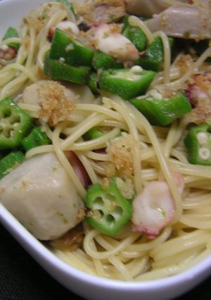 タコとオクラと里芋のパスタ-レシピのメイン写真