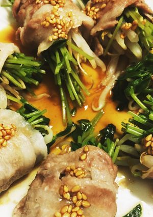 コスパ！レンチン！豆苗ともやしの豚肉巻き-レシピのメイン写真