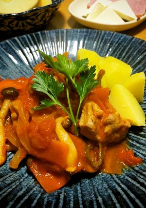 フライパンでスピード鶏のトマト煮-レシピのメイン写真