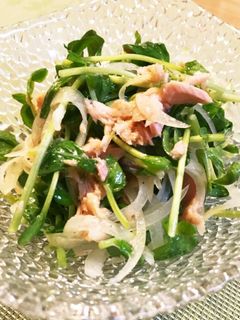豆苗とツナと玉ねぎのサラダ-レシピのメイン写真