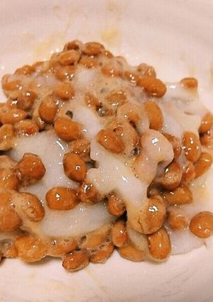 切り餅と納豆（レンジで）-レシピのメイン写真