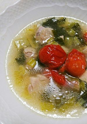 鶏肉とネギの中華スープ-レシピのメイン写真