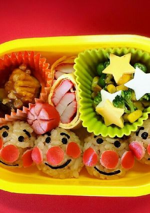 アンパンマン♪キャラ弁♪4つ子おにぎり♪-レシピのメイン写真