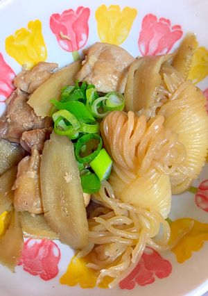 簡単な鶏肉とゴボウ白滝煮込み-レシピのメイン写真