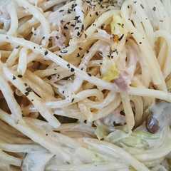 รูปของ 子供も♡白菜とツナのチーズクリームパスタ