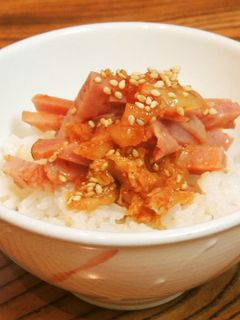 すぐ出来る!お歳暮焼き豚の和え物☆キムチ-レシピのメイン写真