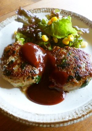 栄養満点♡ほうれん草入りハンバーグ♪-レシピのメイン写真