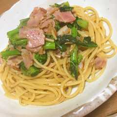 なめ茸で簡単！菜の花の和風パスタ-レシピのメイン写真
