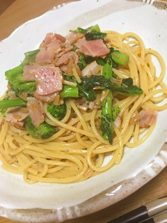 なめ茸で簡単!菜の花の和風パスタ-レシピのメイン写真