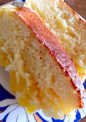 簡単な電動ミキサーなしの桃パウンドケーキ-レシピのメイン写真