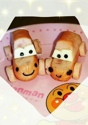 キャラ弁に★ウインナーで乗り物(くるま)-レシピのメイン写真