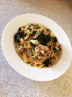 白菜と豚肉の和風パスタ-レシピのメイン写真