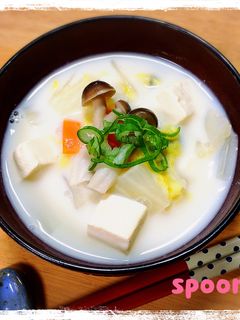 具だくさん!まろやか豆乳みそ汁!!-レシピのメイン写真