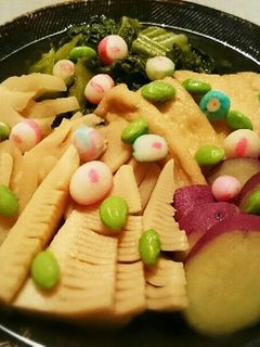 かつお菜・竹の子・さつまいもの煮物-レシピのメイン写真