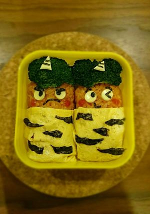 節分♪オムライス♪鬼♪キャラ弁にも応用♪-レシピのメイン写真