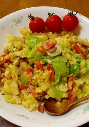 余った鮭で☆スピードレタス炒飯-レシピのメイン写真