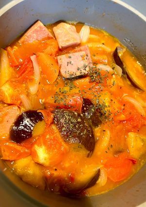 トマトとスパムのスープ-レシピのメイン写真