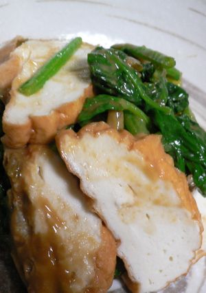 魚河岸あげとほうれん草のわさび漬けあえ-レシピのメイン写真