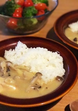 カフェカレで作る★きのこグリーンカレー-レシピのメイン写真