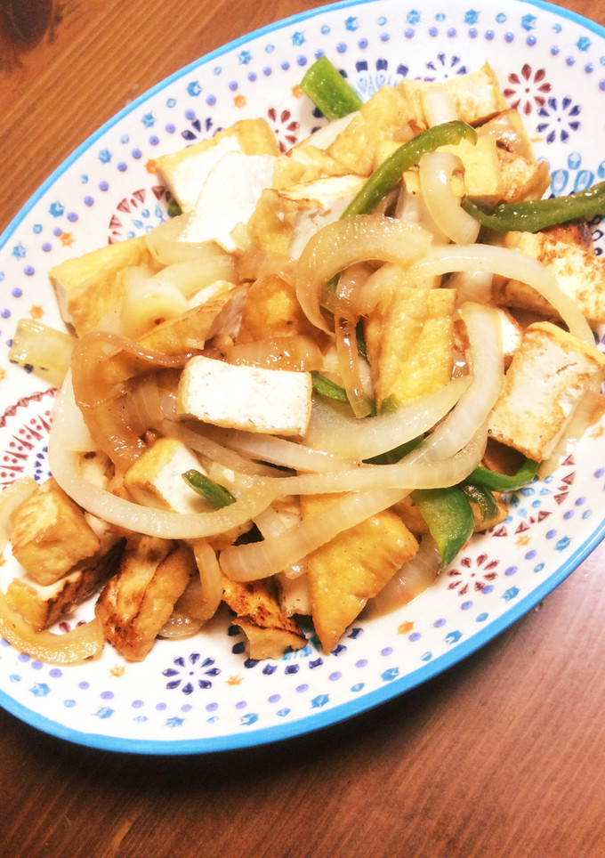 厚揚げとピーマンと玉ねぎの照り焼き煮-レシピのメイン写真