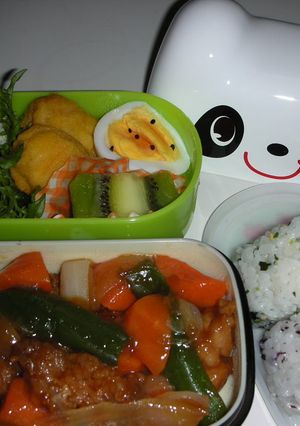 パンダちゃんの好物！？酢豚弁当-レシピのメイン写真