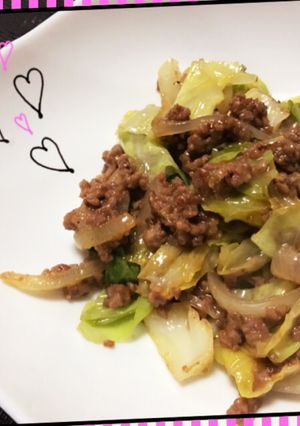 節約レシピ♡ミンチとキャベツの味噌炒め♡-レシピのメイン写真