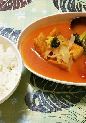時短♪簡単♪厚揚げ豆腐のトマ味噌煮♪-レシピのメイン写真