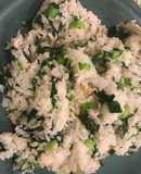 青菜を刻んで混ぜるだけの青菜ごはん