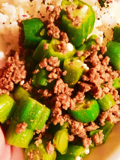 オクラと牛ひき肉の炒め物-レシピのメイン写真