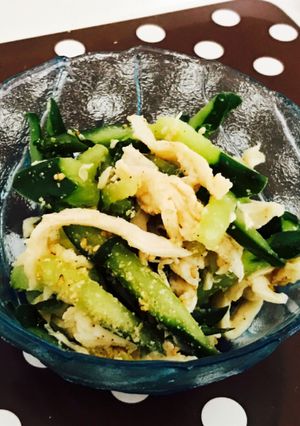 サラダチキンと胡瓜のゴマポン和え-レシピのメイン写真