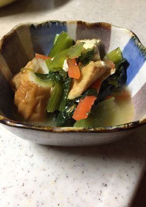 小松菜と厚揚げの うどんスープ煮-レシピのメイン写真