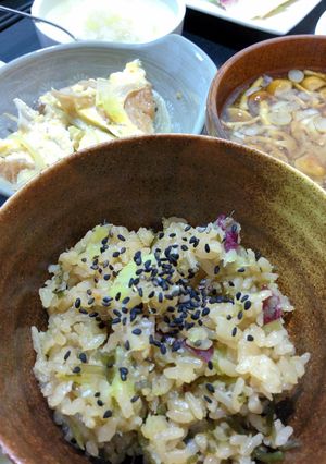 出汁不要のさつま芋×塩昆布の炊き込みご飯-レシピのメイン写真