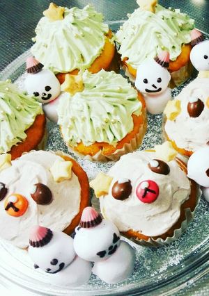 Xmasに♡ﾃﾞｺﾃﾞｺカップケーキ-レシピのメイン写真