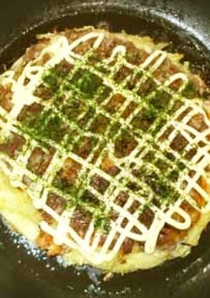 簡単！山芋お好み焼き♪ひき肉・チーズ入り-レシピのメイン写真