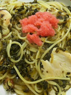鶏胸肉と高菜漬けの和風ペペロンチーノ-レシピのメイン写真