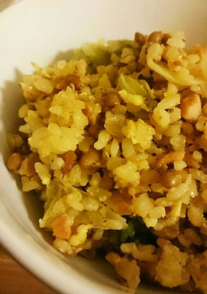 一品で満足!納豆レタス炒飯!-レシピのメイン写真